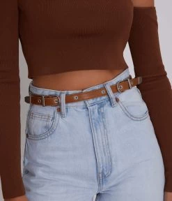DOLLY Women's Vegan Skinny Belt -Fashion Clothing Store FW21 Belts Vintage Dolly Chili 3