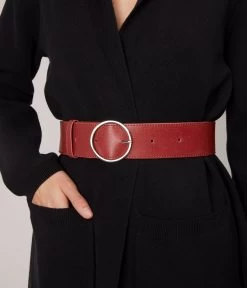 ORA Women's Vegan Wide Belt -Fashion Clothing Store FW22 Belts Vintage Ora chili 2