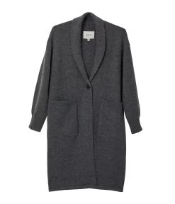 NESS Knee-Length Cardigan -Fashion Clothing Store FW22 Outerwear Ness Charcoal 1