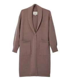 NESS Knee-Length Cardigan -Fashion Clothing Store FW22 Outerwear Ness Taupe 1
