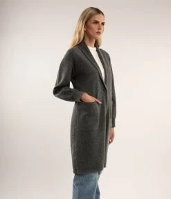 NESS Knee-Length Cardigan -Fashion Clothing Store FW22 Outerwear ness taupe 2 2