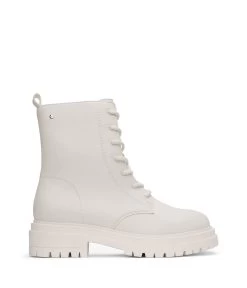 MAREE Women's Vegan Combat Boots -Fashion Clothing Store FW22 Shoes Maree white 1