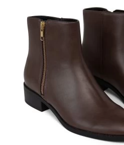 LIMAN Women's Vegan Flat Boots -Fashion Clothing Store FW22 shoes Liman Brown 6