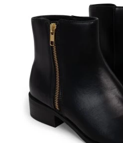 LIMAN Women's Vegan Flat Boots -Fashion Clothing Store FW22 shoes Liman black 6