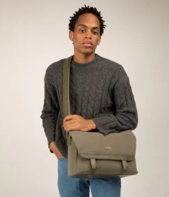 MARTEL Vegan Messenger Bag - Canvas -Fashion Clothing Store FW23 Canvas Martel OLIVE 2 1