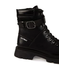 TOMEI Women's Vegan Combat Boots -Fashion Clothing Store FW23 Shoes Tomei black 6