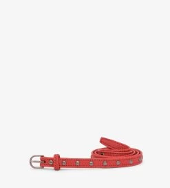 BOWIE Women's Vegan Skinny Belt -Fashion Clothing Store SS18 Belts Dwell Bowie Ruby 1