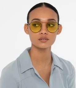 OTIS Oval Sunglasses -Fashion Clothing Store SS20 Sunglasses Otis BlackYellow 3