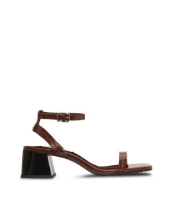 FIOR Women's Vegan Block Heel Sandals -Fashion Clothing Store SS22 Shoes Fior Chocolate 1