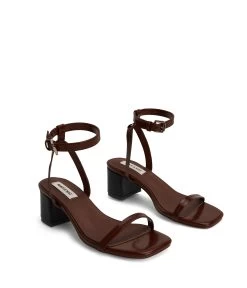 FIOR Women's Vegan Block Heel Sandals -Fashion Clothing Store SS22 Shoes Fior chocolate 3