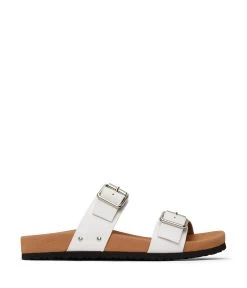IBAKA Women's Vegan Buckle Sandals -Fashion Clothing Store SS22 Shoes Ibaka White 1