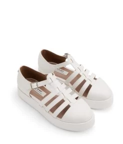 ORIANE Women's Vegan Sneaker Sandals -Fashion Clothing Store SS22 Shoes Oriane White 3