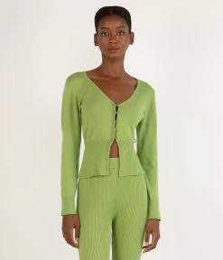 PAULINA Women's Bamboo V-neck Cardigan -Fashion Clothing Store SS23 Loungewear paulina cactus 2 1