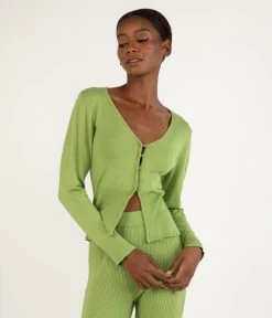 PAULINA Women's Bamboo V-neck Cardigan -Fashion Clothing Store SS23 Loungewear paulina cactus 2 4