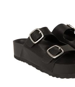 OLAYA Women's Vegan Sandals With Double Straps -Fashion Clothing Store SS23 shoes olaya black 6 2