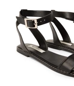 SARIE Women's Vegan Flat Sandals -Fashion Clothing Store SS23 shoes sarie black 6 2