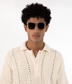 KAYASM Small Square Sunglasses -Fashion Clothing Store SS24 Sunglasses kayasm goldbrown 2 3