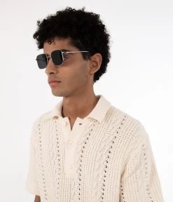 KAYASM Small Square Sunglasses -Fashion Clothing Store SS24 Sunglasses kayasm goldbrown 2 4