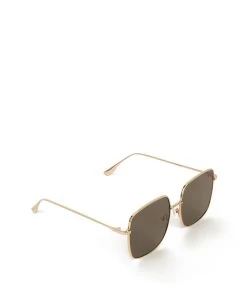 KAYASM Small Square Sunglasses -Fashion Clothing Store SS24 Sunglasses kayasm goldbrown 3