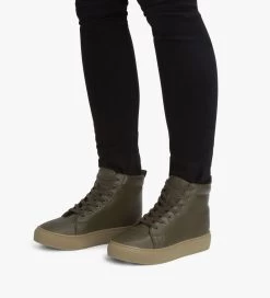 PEEL Vegan High Top Sneakers -Fashion Clothing Store fw16 wander peel olive 2 1