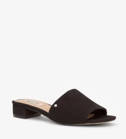 MANYA Vegan Suede Mules -Fashion Clothing Store ss18 flair manya black 3